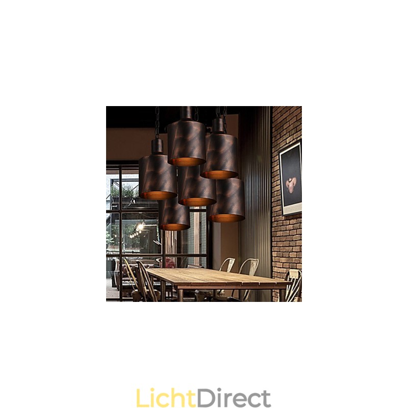 Kroonluchter Rustieke Lodge Drum Metalen Hanglamp