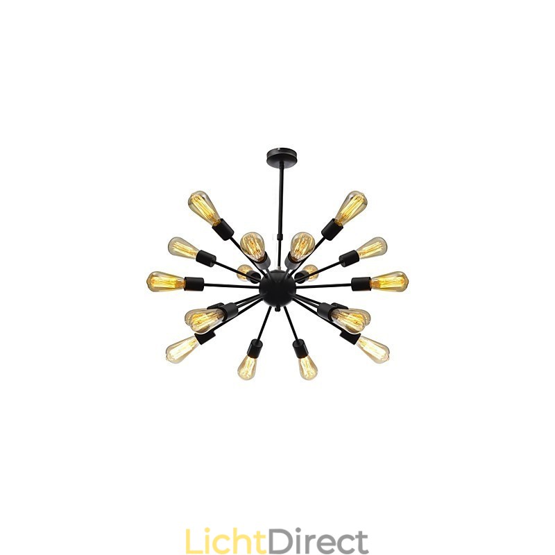 Minimalistische radiale kroonluchter met 18 lampen in Noord-Amerikaanse stijl