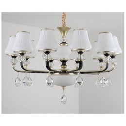Moderne, eigentijdse retro luxe kristallen hanglamp kroonluchter met glazen kap