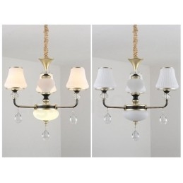 Moderne, eigentijdse retro luxe kristallen hanglamp kroonluchter met glazen kap