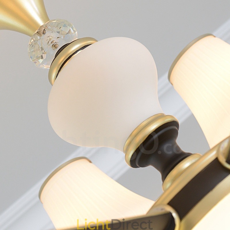 Moderne, eigentijdse retro luxe kristallen hanglamp kroonluchter met glazen kap