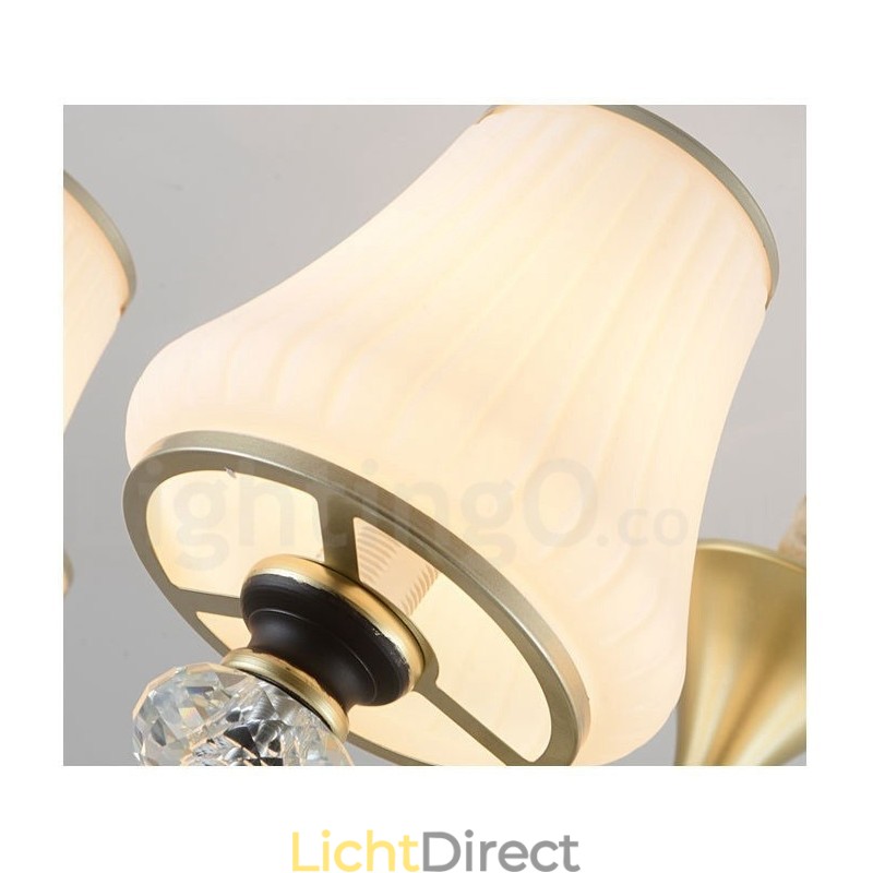 Moderne, eigentijdse retro luxe kristallen hanglamp kroonluchter met glazen kap