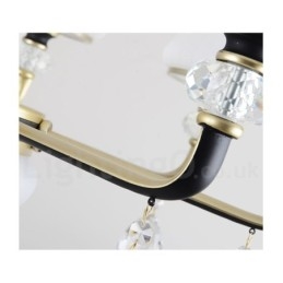 Moderne, eigentijdse retro luxe kristallen hanglamp kroonluchter met glazen kap