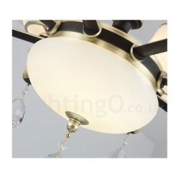 Moderne, eigentijdse retro luxe kristallen hanglamp kroonluchter met glazen kap