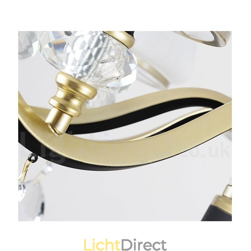 Moderne, eigentijdse retro luxe kristallen hanglamp kroonluchter met glazen kap
