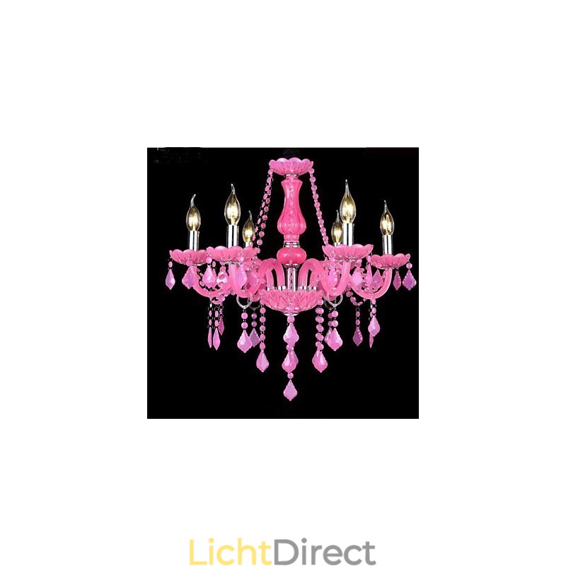 Koffielamp Project Light Kaars Kristal Hanglamp Roze