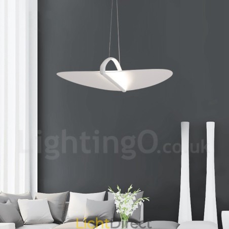 Moderne, eigentijdse 1-lichts acryl hanglamp met stalen kap Moderne, eigentijdse 1-lichts acryl hanglamp met stalen kap