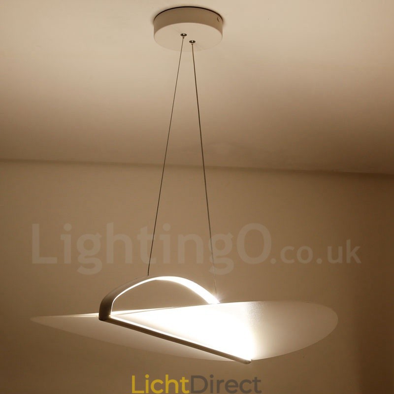 Moderne, eigentijdse 1-lichts acryl hanglamp met stalen kap