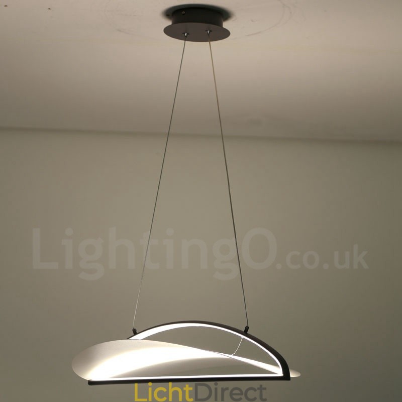 Moderne, eigentijdse 1-lichts acryl hanglamp met stalen kap