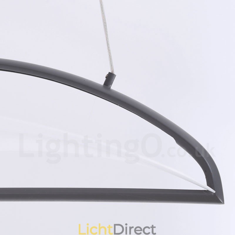 Moderne, eigentijdse 1-lichts acryl hanglamp met stalen kap