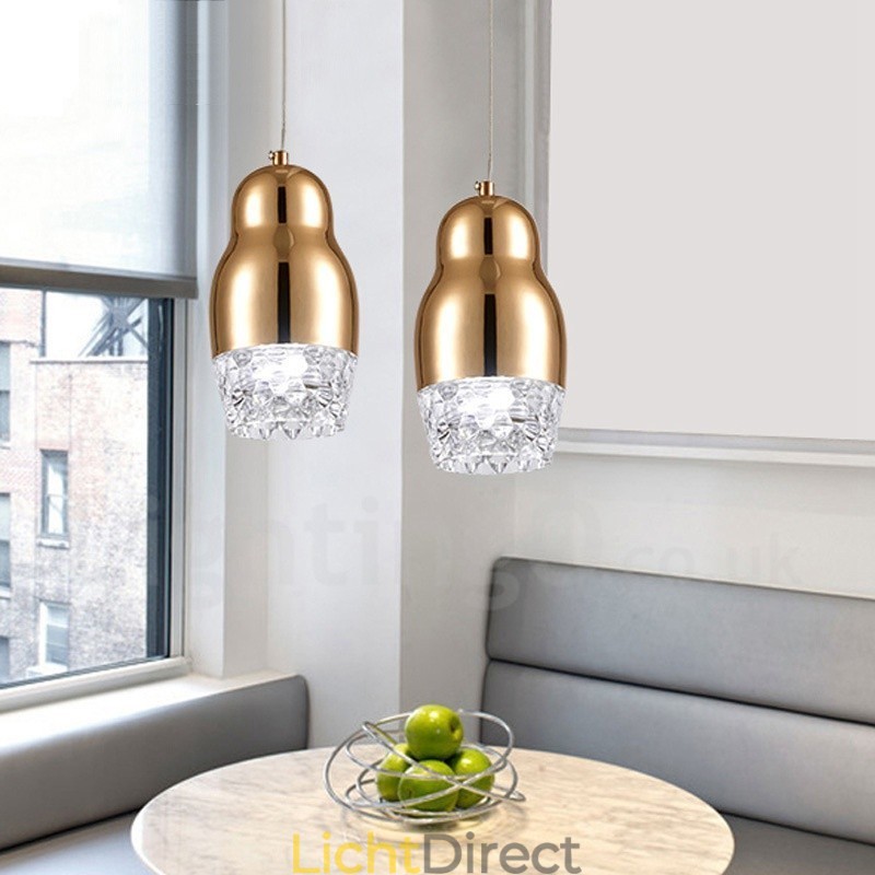 Moderne, eigentijdse hanglamp van aluminiumlegering met 1 lichtbron en acrylkap
