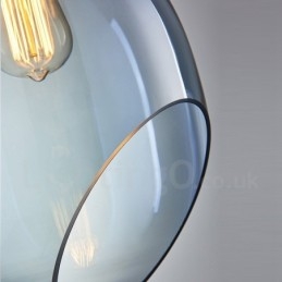 Moderne, eigentijdse hanglamp van glas met 1 lichtbron en glazen kap