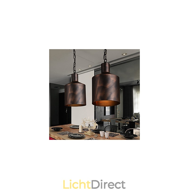 Kroonluchter Rustieke Lodge Drum Metalen Hanglamp