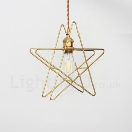 Moderne, eigentijdse 1-lichts messing hanglamp met kap