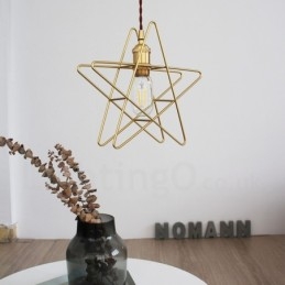 Moderne, eigentijdse 1-lichts messing hanglamp met kap