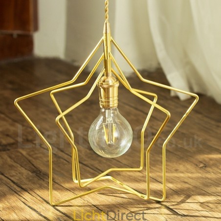 Moderne, eigentijdse 1-lichts messing hanglamp met kap Moderne, eigentijdse 1-lichts messing hanglamp met kap