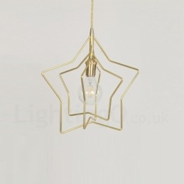 Moderne, eigentijdse 1-lichts messing hanglamp met kap