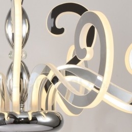 Moderne eigentijdse 12-lichts stalen kroonluchter met acryl kap