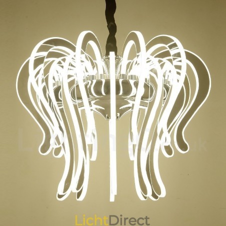 Moderne eigentijdse 20-lichts stalen kroonluchter met acryl kap