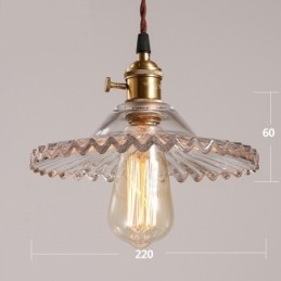 Rustieke Lodge Retro 1-lichts stalen hanglamp met glazen kap
