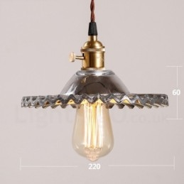 Rustieke Lodge Retro 1-lichts stalen hanglamp met glazen kap