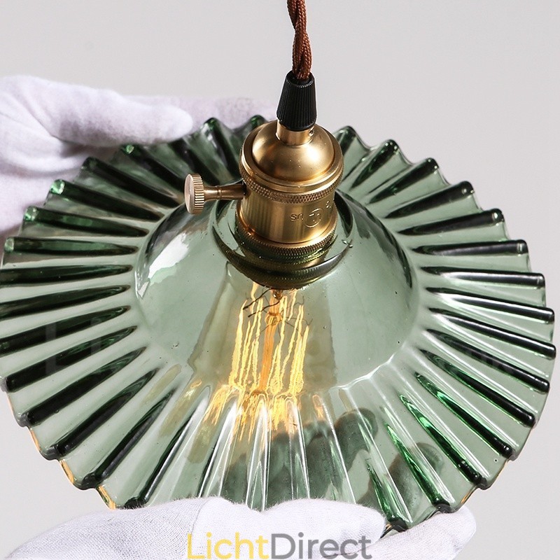 Rustieke Lodge Retro 1-lichts stalen hanglamp met glazen kap