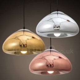 Moderne, eigentijdse hanglamp van glas met 1 lichtbron en glazen kap