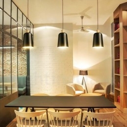 Moderne, eigentijdse hanglamp met 1 lichtbron van aluminiumlegering en aluminiumlegeringskap