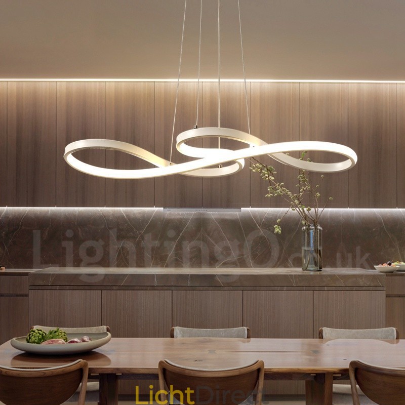 Moderne, eigentijdse hanglamp van aluminiumlegering met acrylkap