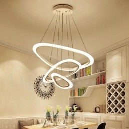 Dimbaar met afstandsbediening Moderne eigentijdse 3-lichts aluminiumlegering hanglamp met acryl kap
