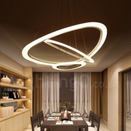 Dimbaar met afstandsbediening Moderne eigentijdse 3-lichts aluminiumlegering hanglamp met acryl kap