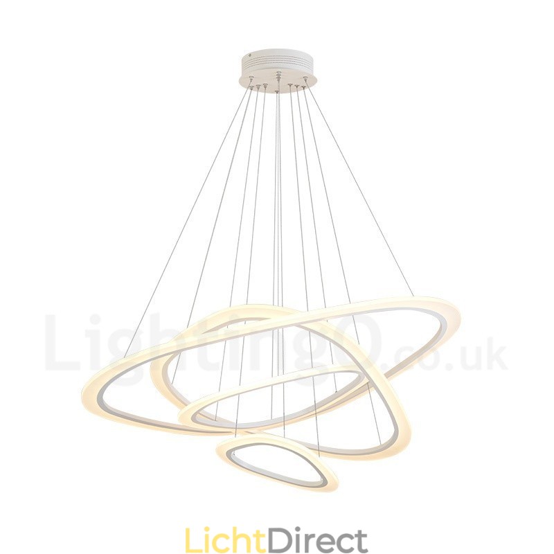 Dimbaar met afstandsbediening Moderne eigentijdse 4-lichts aluminiumlegering hanglamp met acryl kap