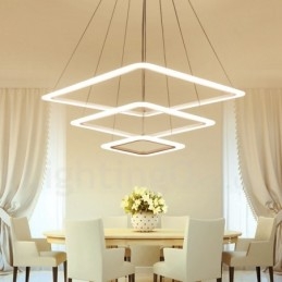 Moderne, eigentijdse hanglamp van aluminiumlegering met 3 lampen en acryl kap