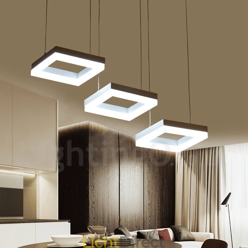 Moderne, eigentijdse hanglamp van aluminiumlegering met 3 lampen en acryl kap