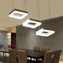 Moderne, eigentijdse hanglamp van aluminiumlegering met 3 lampen en acryl kap