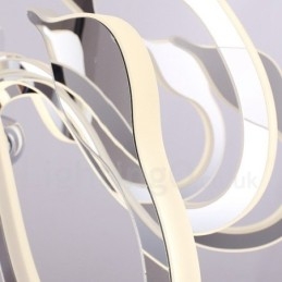 Dimbare moderne eigentijdse 6-lichts stalen kroonluchter met acryl kap