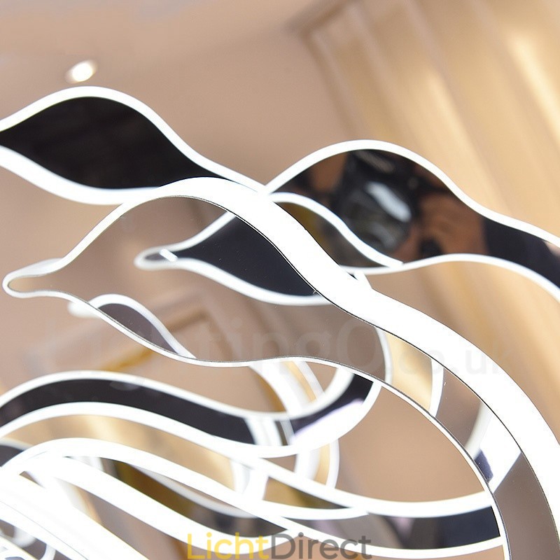 Dimbare moderne eigentijdse 6-lichts stalen kroonluchter met acryl kap