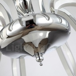 Dimbare moderne eigentijdse 10-lichts stalen kroonluchter met acryl kap