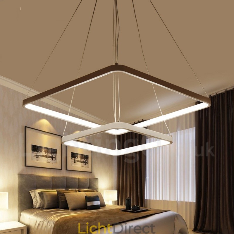 Moderne, eigentijdse hanglamp van 2 lampen van aluminiumlegering met acrylkap