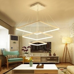 Moderne, eigentijdse hanglamp van aluminiumlegering met 3 lampen en acryl kap