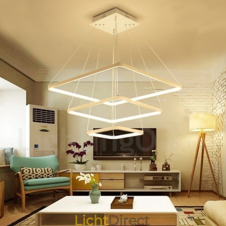 Moderne, eigentijdse hanglamp van aluminiumlegering met 3 lampen en acryl kap Moderne, eigentijdse hanglamp van aluminiumlegering met 3 lampen en acryl kap