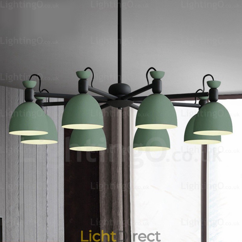 8-lichts Scandinavische kroonluchter met aluminiumlegering kap