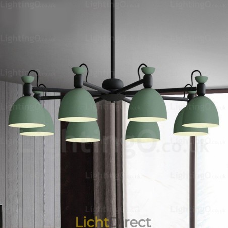 8-lichts Scandinavische kroonluchter met aluminiumlegering kap 8-lichts Scandinavische kroonluchter met aluminiumlegering kap