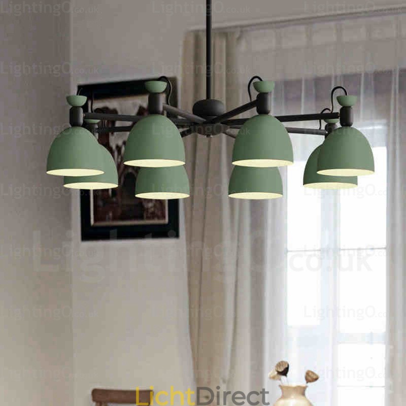 8-lichts Scandinavische kroonluchter met aluminiumlegering kap