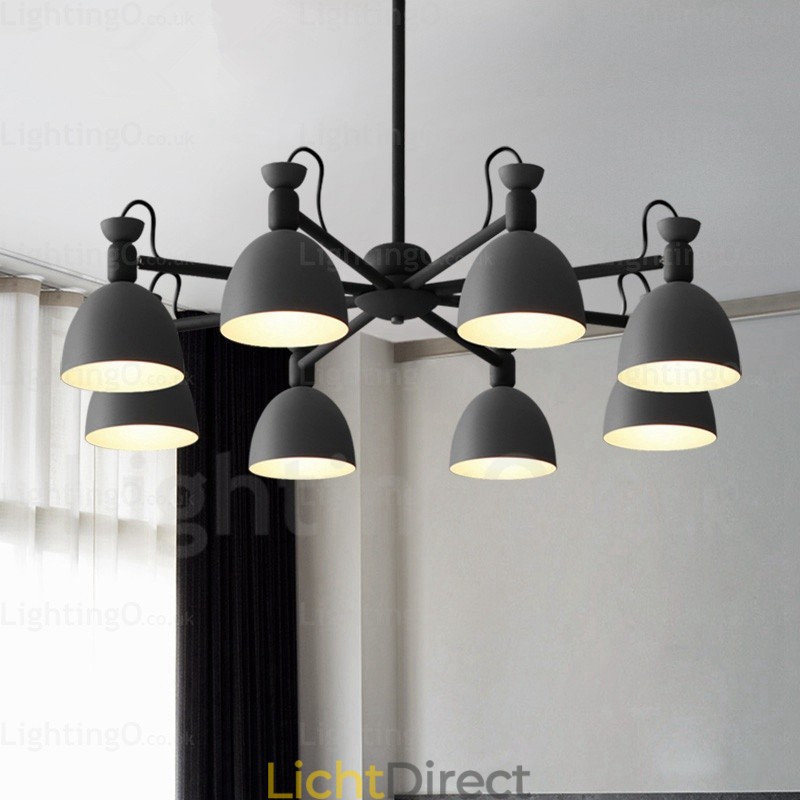 8-lichts Scandinavische kroonluchter met aluminiumlegering kap