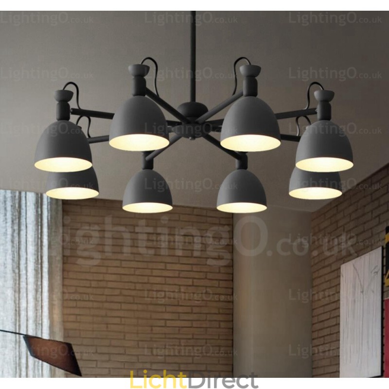 8-lichts Scandinavische kroonluchter met aluminiumlegering kap