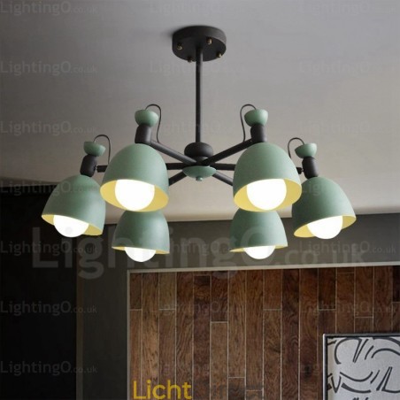 6-lichts Scandinavische kroonluchter met aluminiumlegering kap 6-lichts Scandinavische kroonluchter met aluminiumlegering kap