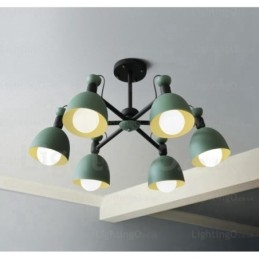 6-lichts Scandinavische kroonluchter met aluminiumlegering kap