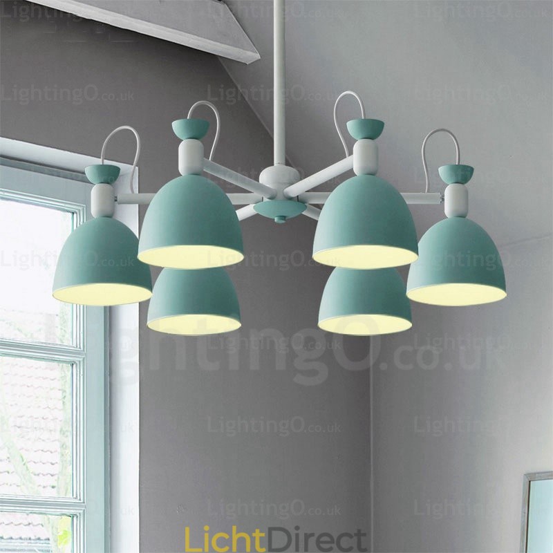 6-lichts Scandinavische kroonluchter met aluminiumlegering kap