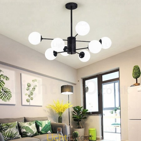 8-lichts moderne eigentijdse kroonluchter met glazen kap 8-lichts moderne eigentijdse kroonluchter met glazen kap